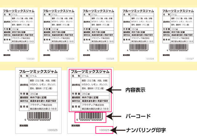 業務用ラベルシール印刷【ナンバリング印字可能】